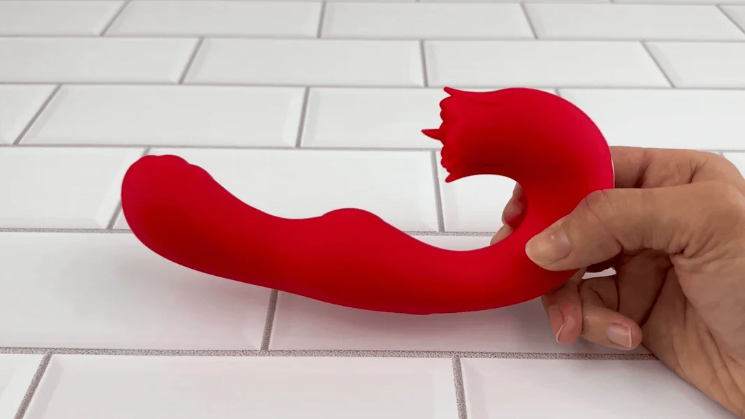 Twirling Tongue Tease - Silicone Rotating G-Spot Vibe & Clit Licking Rose — image 13 of 13