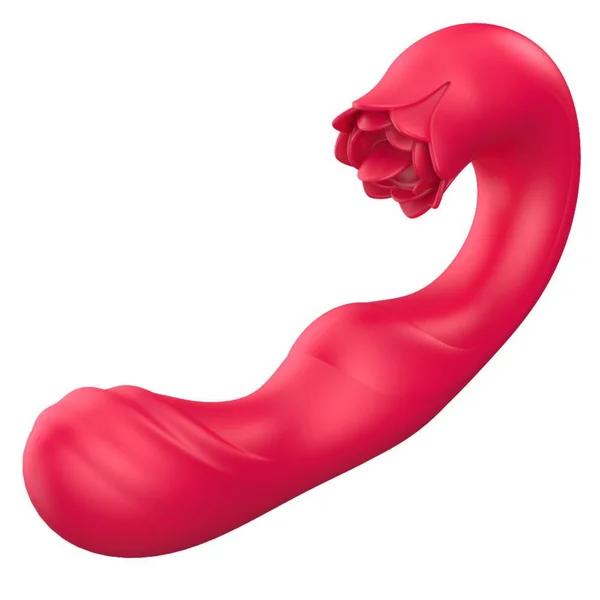 Twirling Tongue Tease - Silicone Rotating G-Spot Vibe & Clit Licking Rose — image 3 of 13