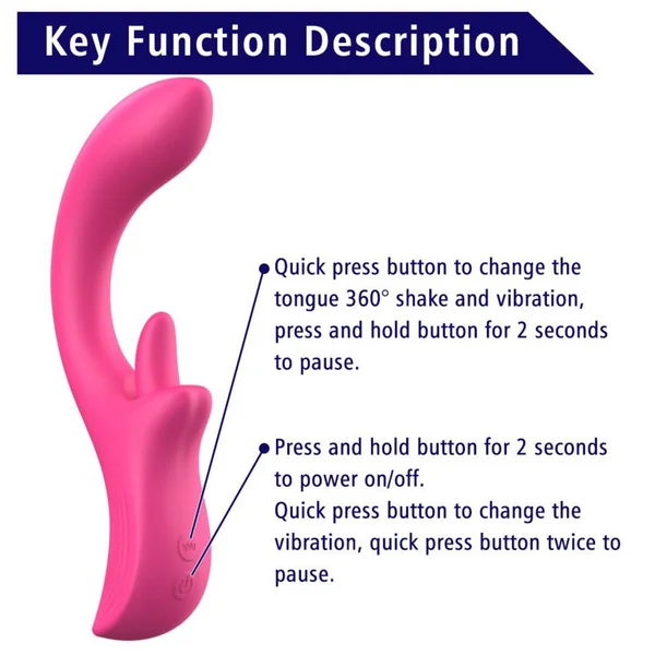 Double O Dual Action Silicone G-Spot Vibe and Clit Licker - 360 Tongue Licking Rotation! — image 9 of 9