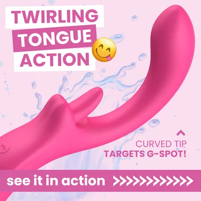 double o dual action silicone g spot vibe and clit licker 360 tongue licking rotation