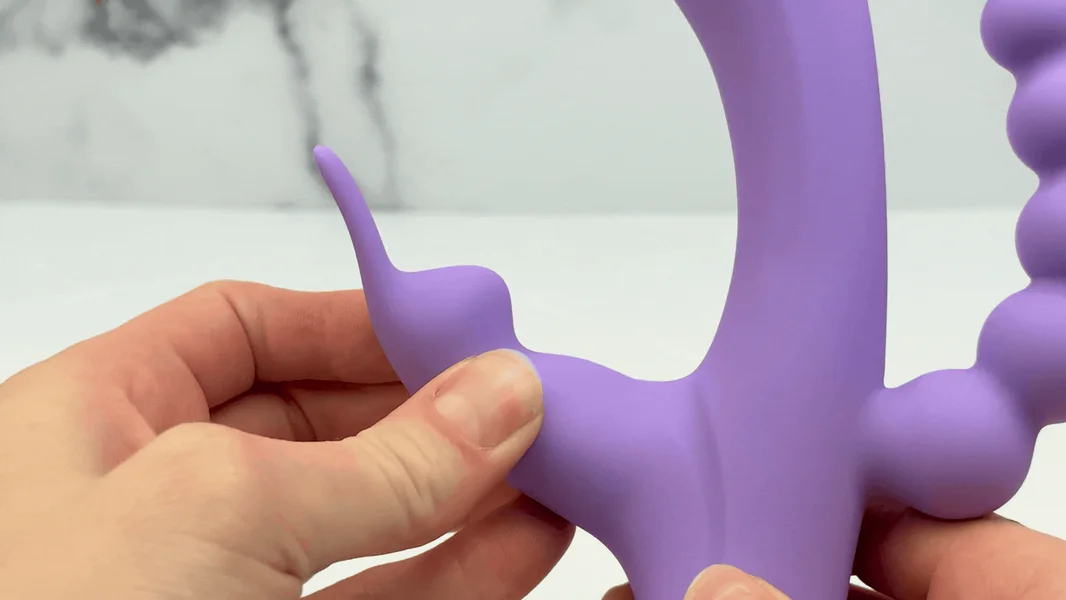 Lavender Trifecta Silicone Triple Stimulator - Powerful Vibes in Dual Motors! — image 4 of 12