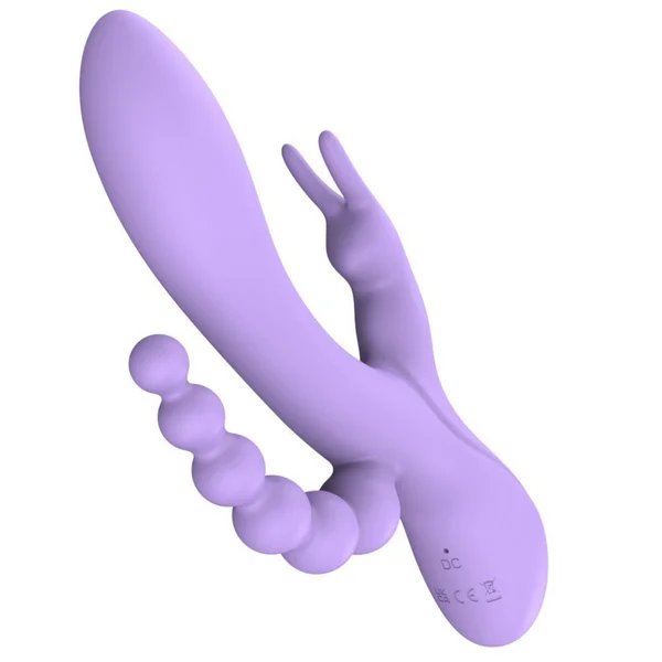 Lavender Trifecta Silicone Triple Stimulator - Powerful Vibes in Dual Motors! — image 9 of 12