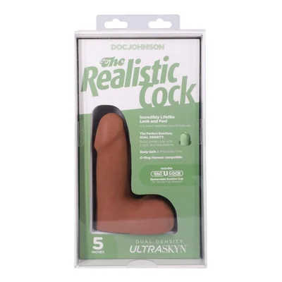 5 inch realistic cock with balls ultraskyn dildo