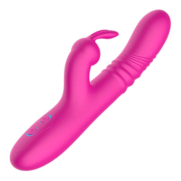 Pink Silicone Rippled Thrusting Rabbit — image 5 of 10