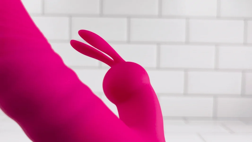 Pink Silicone Rippled Thrusting Rabbit — image 4 of 10