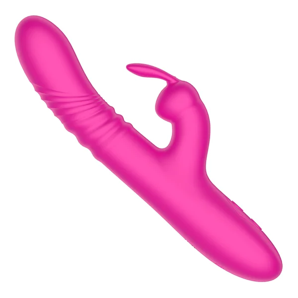 Pink Silicone Rippled Thrusting Rabbit — image 7 of 10