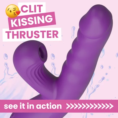 the suck thrust dual action vibrator air pulses g spot thruster