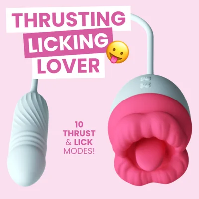 pretty pink lips self motion flickering tongue with thruster