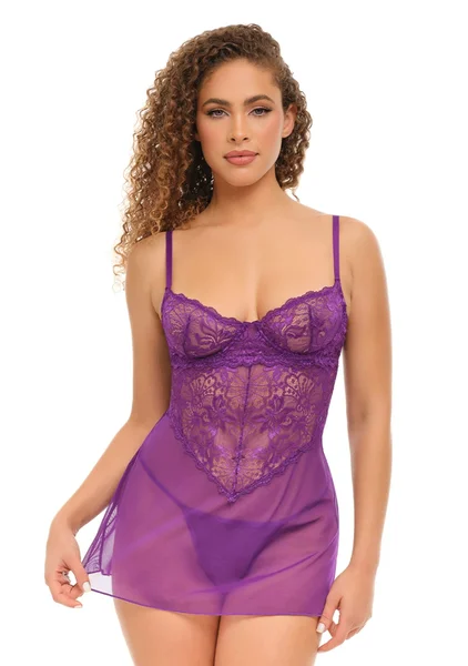 Underwire Floral Babydoll — image 3 of 4