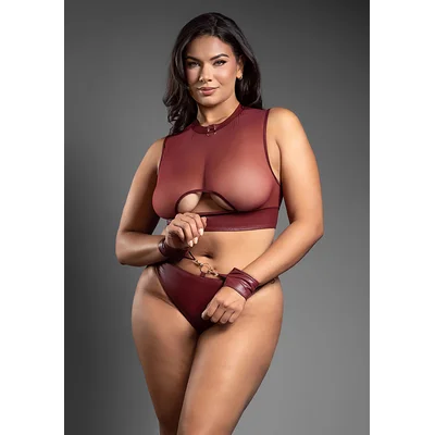 top open panty and cuffs queen size