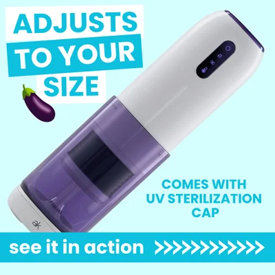 super series adjustable length masturbator thrusting warming vibrating