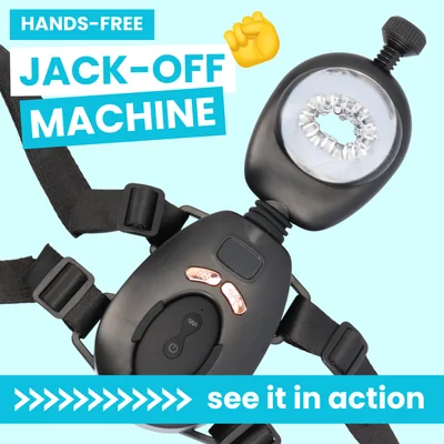 wearable tight grip thrusting masturbator with remote and adjustable belts hands free solo play