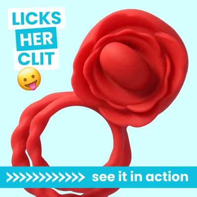 twirling tongue flower silicone c ring give her oral during sex while staying rock hard
