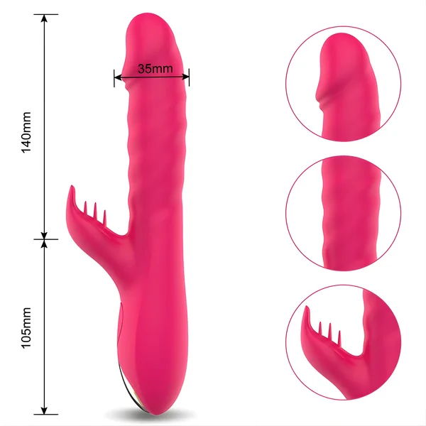 Thrusting Spinning Licking Dual Action Vibrator - Rolling Beads Massage Inner Walls with Every Thrust! — image 10 of 11