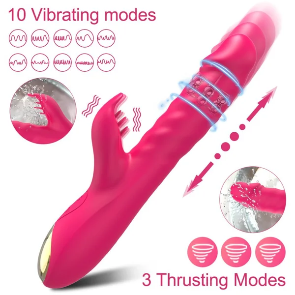 Thrusting Spinning Licking Dual Action Vibrator - Rolling Beads Massage Inner Walls with Every Thrust! — image 8 of 11