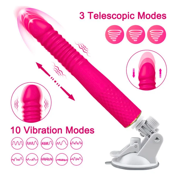 Thrusting and Vibrating Suction Cup Dildo - Easy, Deep, Hands-free O's! — image 5 of 13