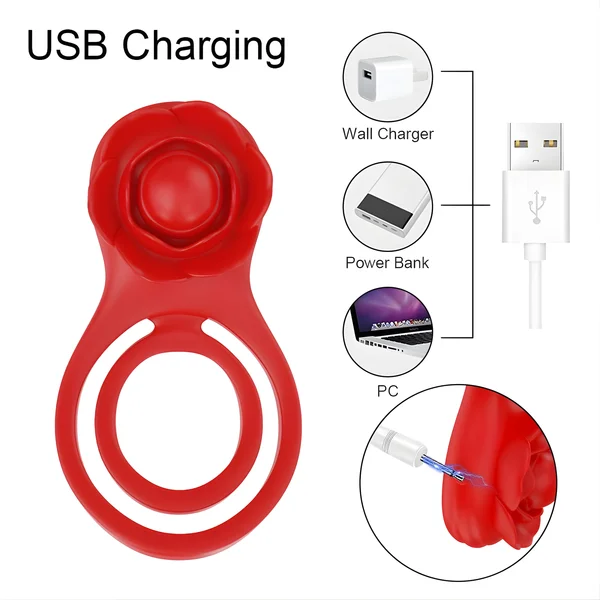 Flower Double C-Ring - Clit Stimulation For Her & Enhanced Erections For You! — image 10 of 10
