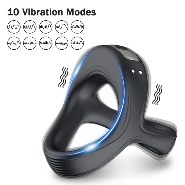 Vibrating Dual Cock Ring - Enhance Your Stamina & Amplify Your 'O's! — image 3 of 10