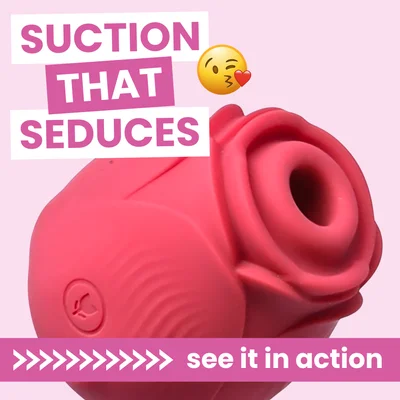 rose sex toy air pulse stimulator with thicker lip for stronger suction