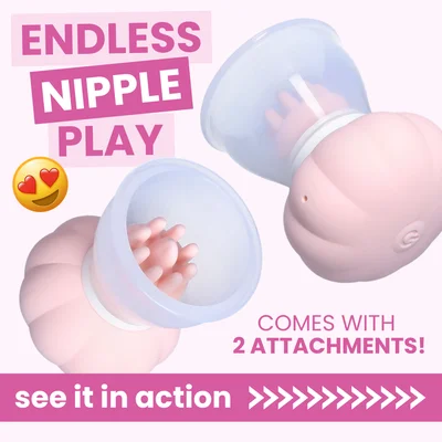 twist tease vibrating rotating nipple suckers comes with 2 attachments