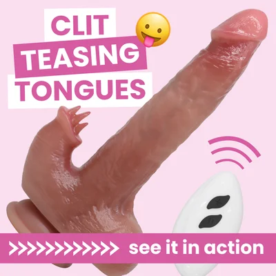 the hands free heaven heated thrusting vibrating dildo with clit licker
