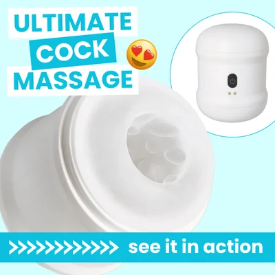 open ended vibrating male masturbator ultra soft nubby sleeve hums around your cock