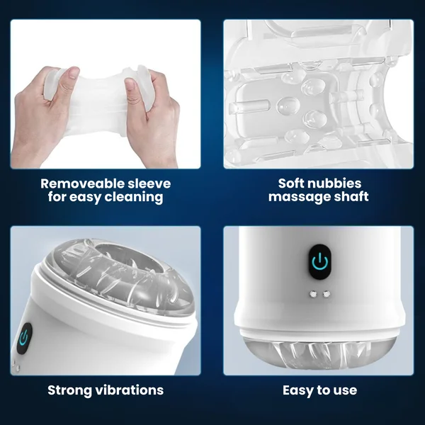 Open-Ended Vibrating Male Masturbator - Ultra-Soft Nubby-Sleeve Hums Around Your Cock! — image 11 of 15