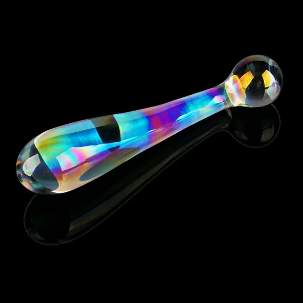 Dual-Ended Twilight Gleam Glass Dildo - Stunning Prismatic Shimmers! — image 7 of 8
