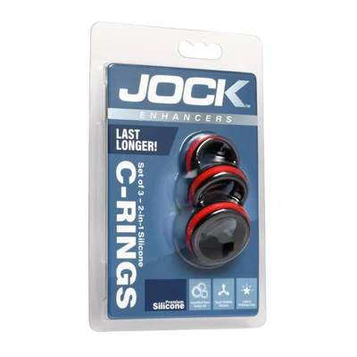 jock enhancers 2 in 1 silicone cock ring set