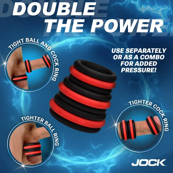 Jock Enhancers 2-in-1 Silicone Cock Ring Set — image 4 of 7
