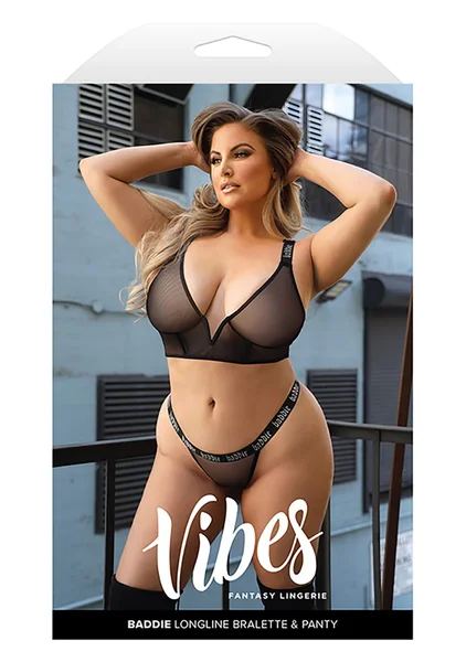 Baddie Longline Bralette and Panty - Queen Size — image 3 of 3