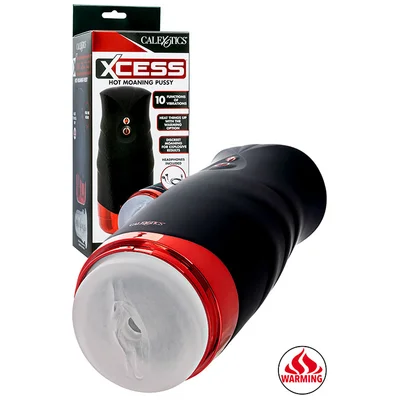 calexotics xcess hot moaning pussy 95 vibrating masturbator with heating sound