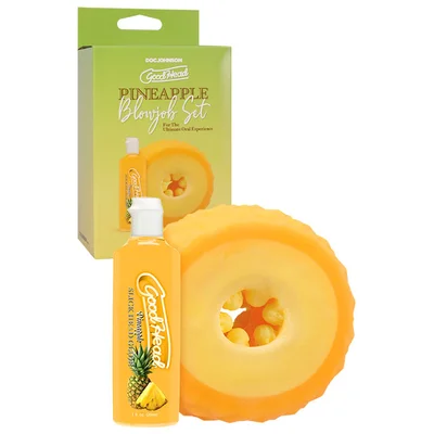 doc johnson goodhead 3 piece pineapple blowjob set