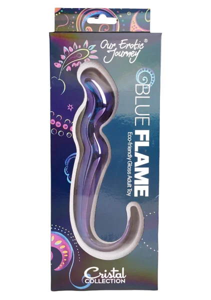 Blue Flame Curved Glass Dildo — image 6 of 6