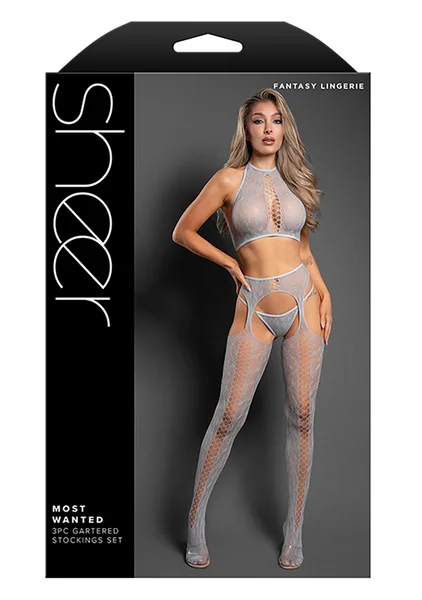 Most Wanted 3-Piece Gartered Stockings Set — image 3 of 3