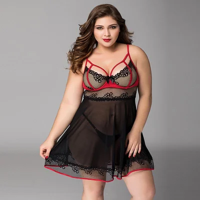 black and red babydoll l xl