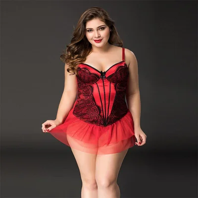 red skirted corset queen size