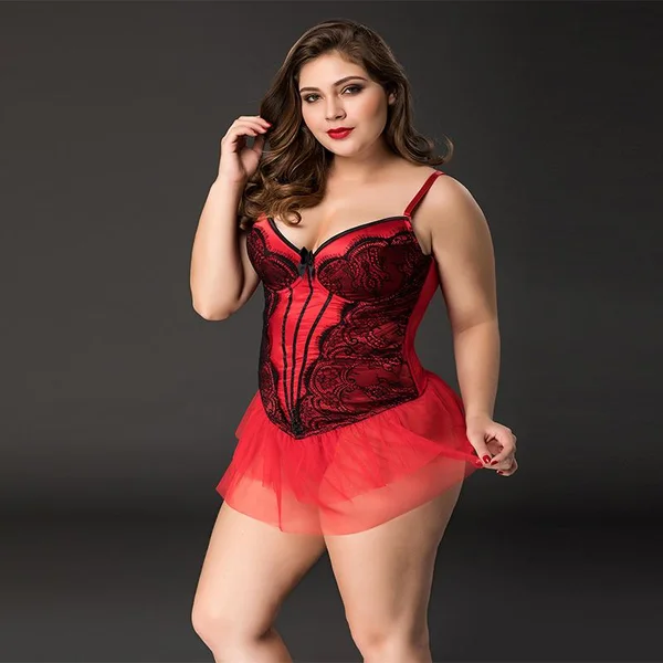 Red Skirted Corset - Queen Size — image 2 of 3