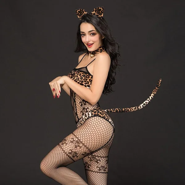 Leopard Cat Costume Bodystocking - One Size — image 3 of 3