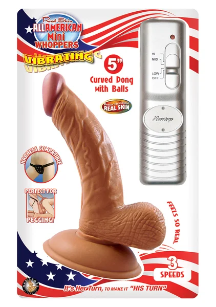 All American Mini Whoppers Vibrating 5" Curved Dong with Balls — image 4 of 4