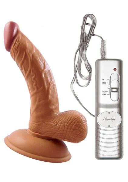 All American Mini Whoppers Vibrating 5" Curved Dong with Balls — image 3 of 4