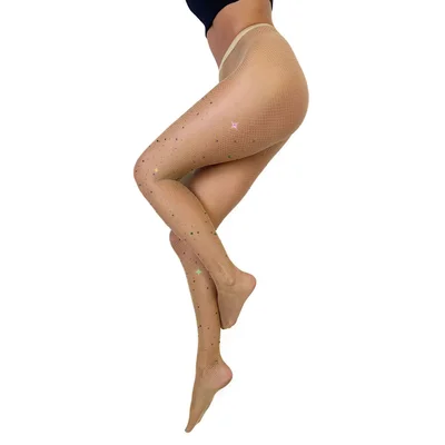 tan rhinestone mardi gras tights