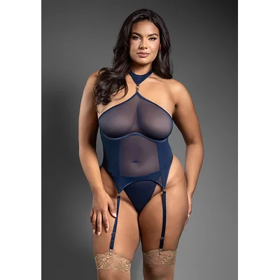 gartered bustier and panty queen size