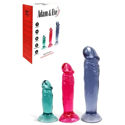 adam and eve booty bumpers 3 piece dildo butt plug set