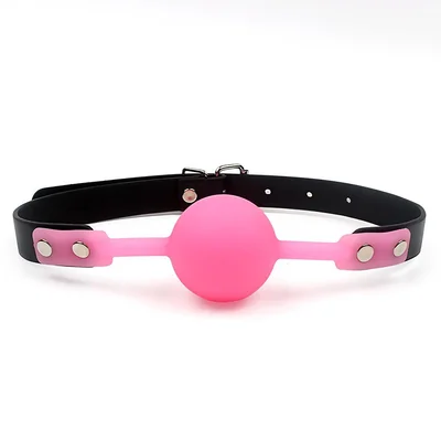 silicone ball gag with adjustable leather straps