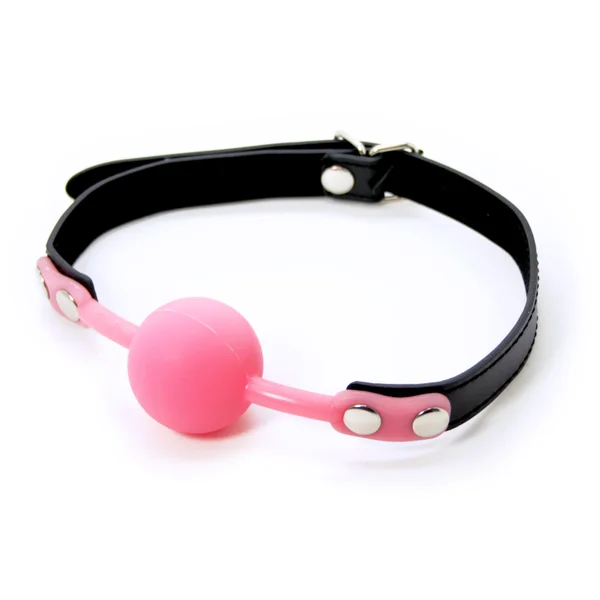 Silicone Ball Gag With Adjustable Leather Straps — image 3 of 3