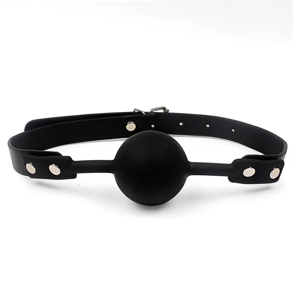 Silicone Ball Gag With Adjustable Leather Straps — image 2 of 3