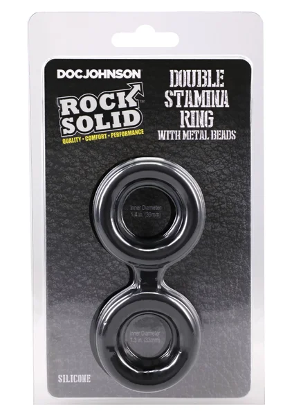ROCK SOLID - Silicone Double Stamina Ring with Metal Beads — image 2 of 2