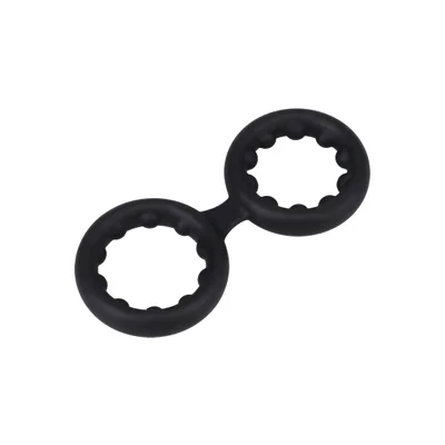 rock solid silicone double stamina ring with metal beads