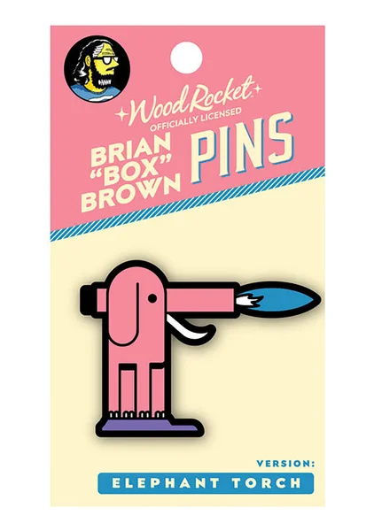 Box Brown Elephant Torch Pin — image 2 of 2